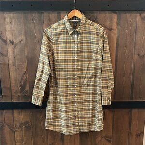 U.S. Polo Association Plaid Button Shirt Dress Women’s Size L